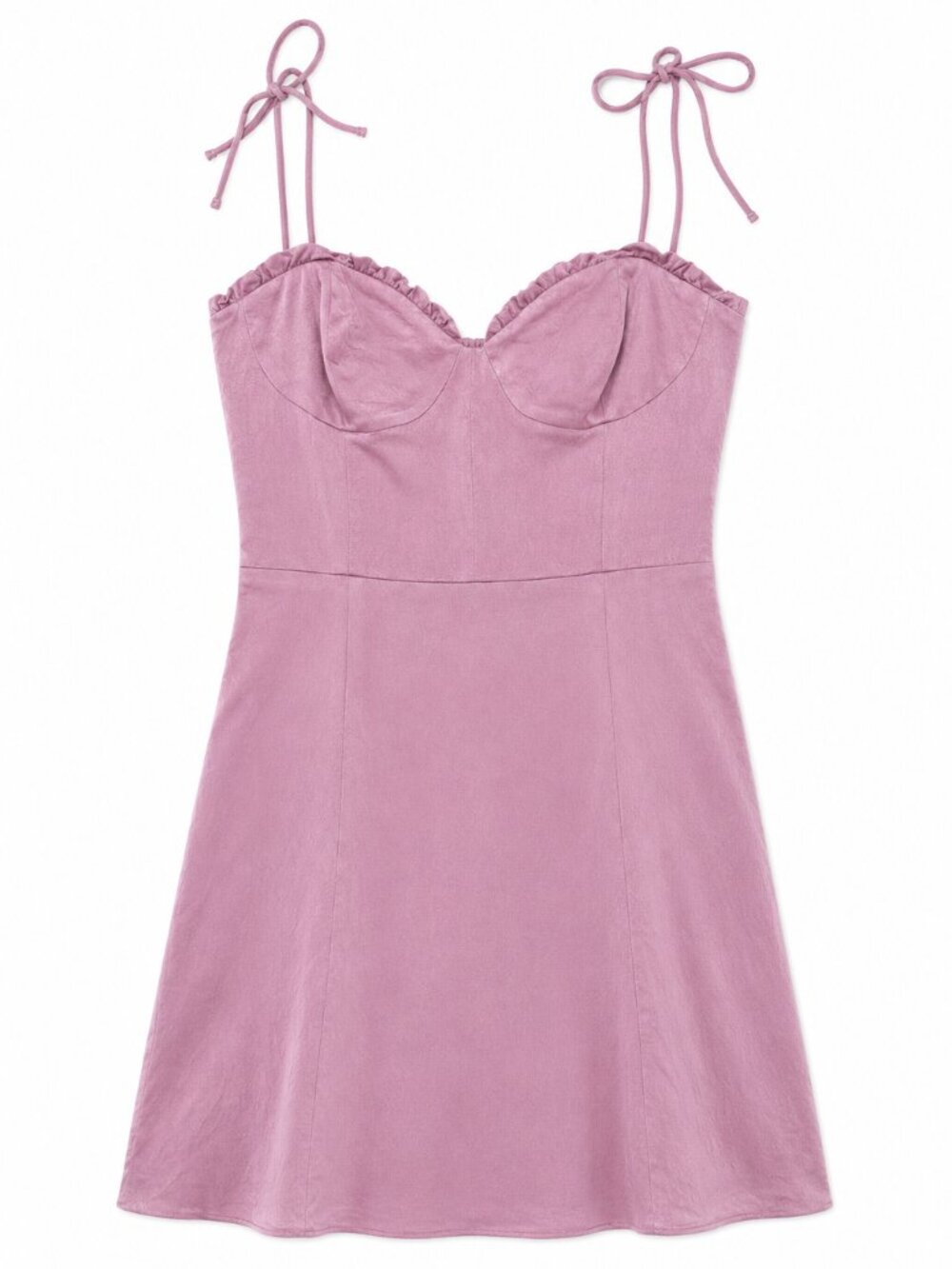 Wilfred Aritzia Pink Satin Tie Strap Mini Dress Size 6 Smocked Back Romantic